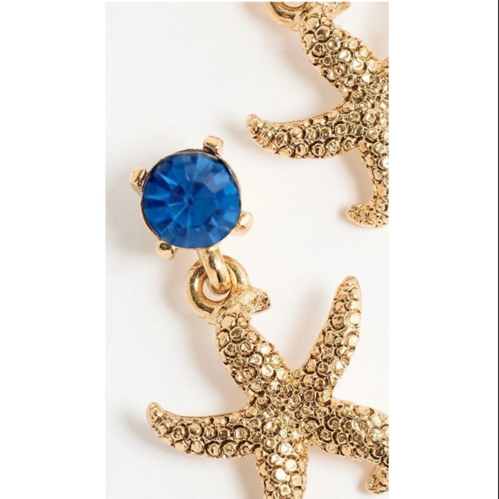 Oscar de la Renta
Starfish Crystal drop earrings. Royal Blue Crystal